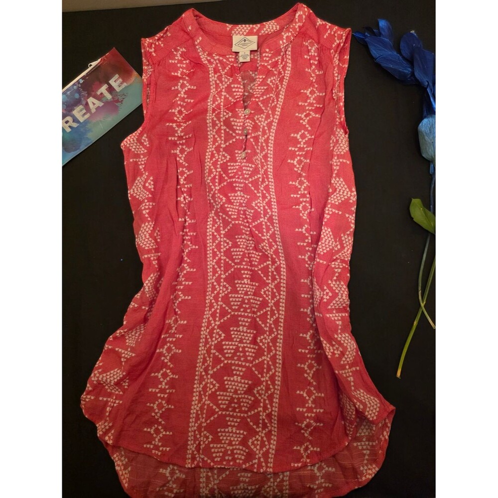 St-john-s-bay Women's Red and Pink Shirt size small